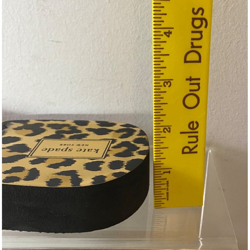 Kate Spade New York Leopard Print Flip Flops Black Straps & Heart Accent Size 11 - Picture 9 of 9